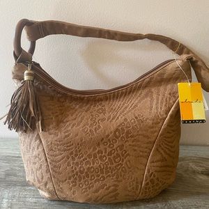 Ladies medium size purse, brown safari color